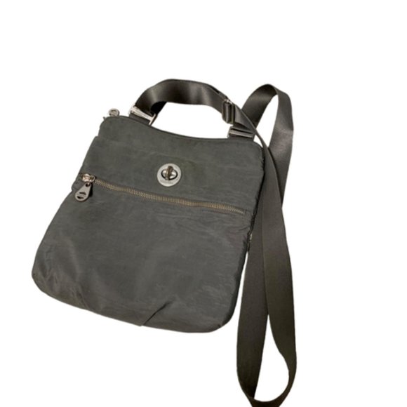 Baggallini Gray Nylon Adjustable Strap Crossbody Bag Purse - Picture 2 of 7